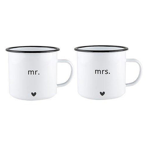 Mr. & Mrs. Enamel Mug Set