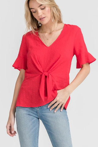 Red Dot Tie Top