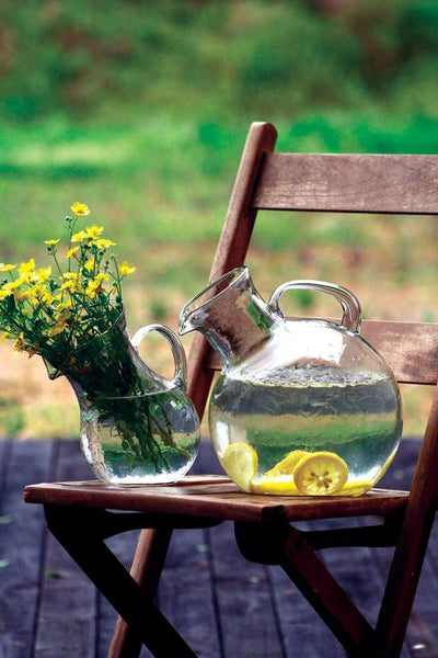 Round Circular Glass Pitcher