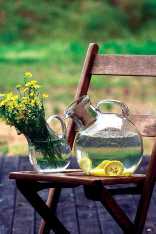 Round Circular Glass Pitcher