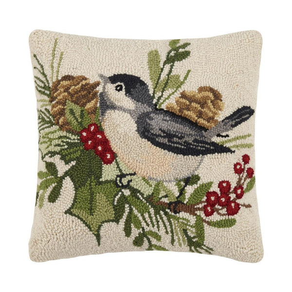 Winter Chickadee Pillow