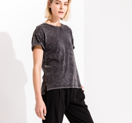 The Washed Cotton Crew Black Tee