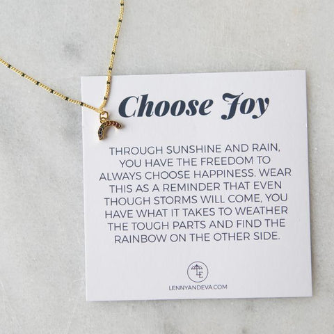 Choose Joy Necklace, Rainbow