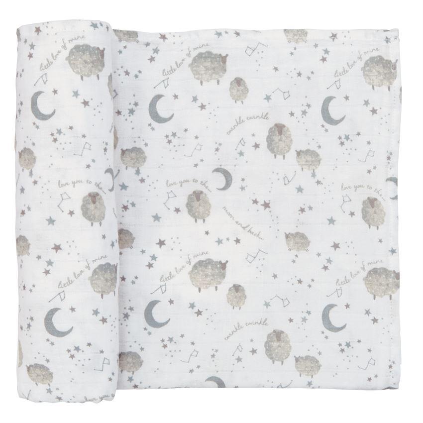 Counting Sheep Muslin Swaddle