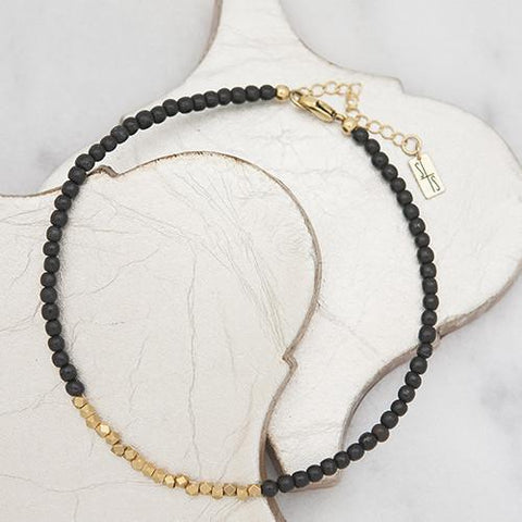 Golden Row Black Choker