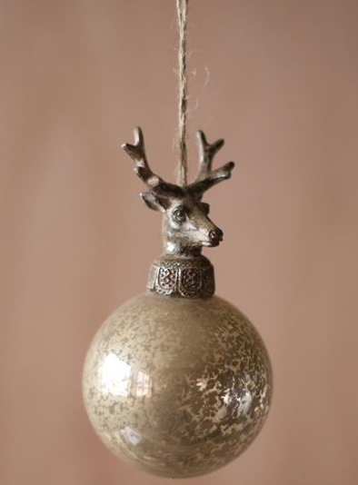 Mercury Glass Deer Ornament