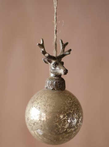 Mercury Glass Deer Ornament