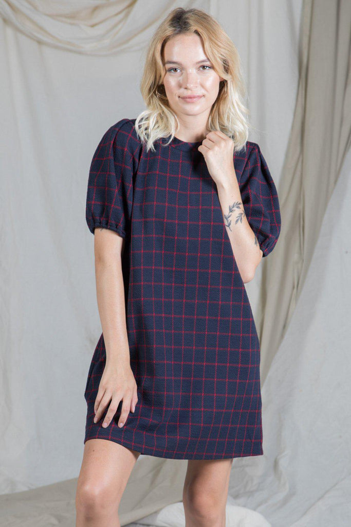 Plaid Balloon Dress