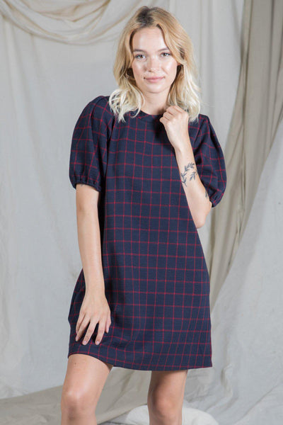 Plaid Balloon Dress