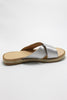 Silver Metallic Cross Sandal