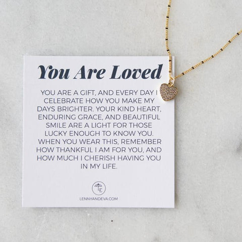 You Are Loved Necklace, Heart