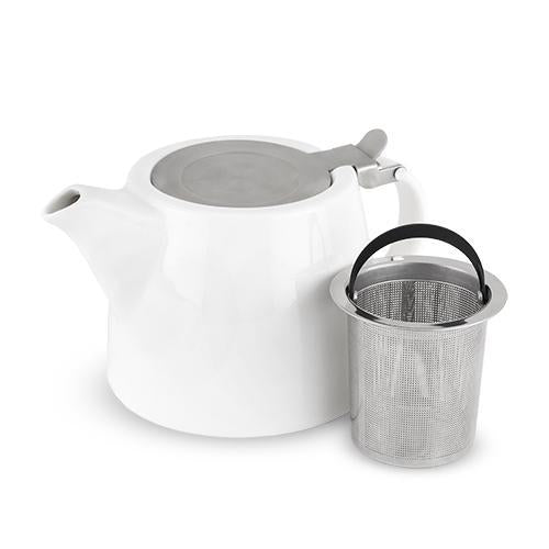 Harper White Ceramic Teapot & Infuser
