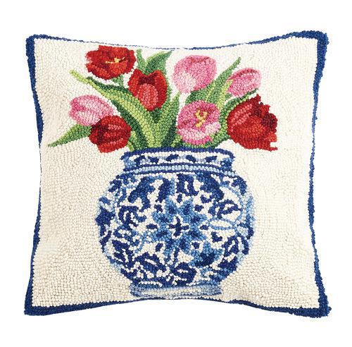 Chinoiserie Tulip Vase Pillow
