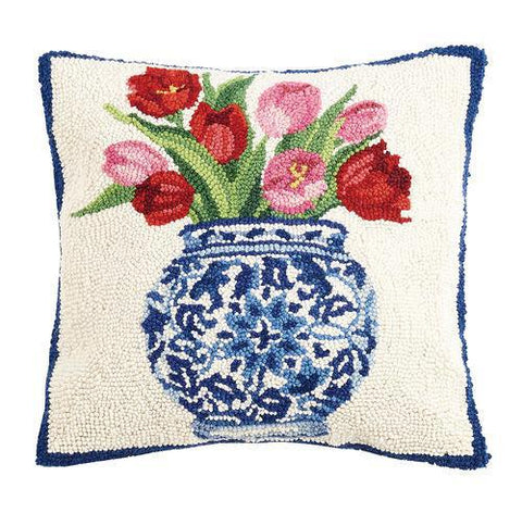 Chinoiserie Tulip Vase Pillow