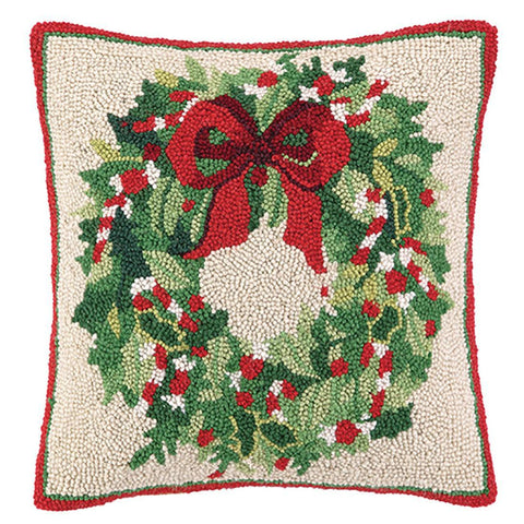 Classic Christmas Wreath Pillow