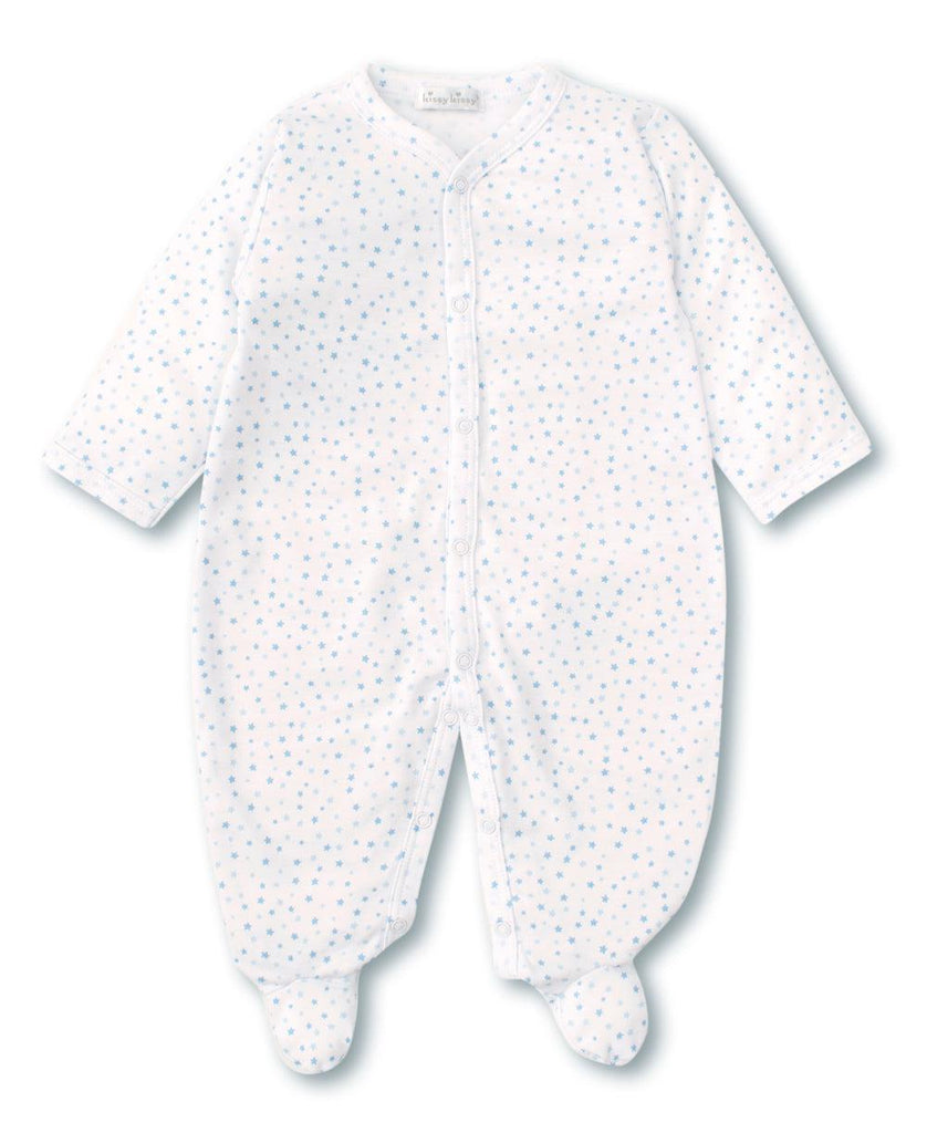 Hand Smocked Charmed Blue Footie with Collar – Blume Organics