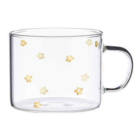 Floral Foil Glass Mug