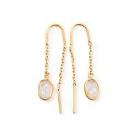 White Topaz Threader Earring