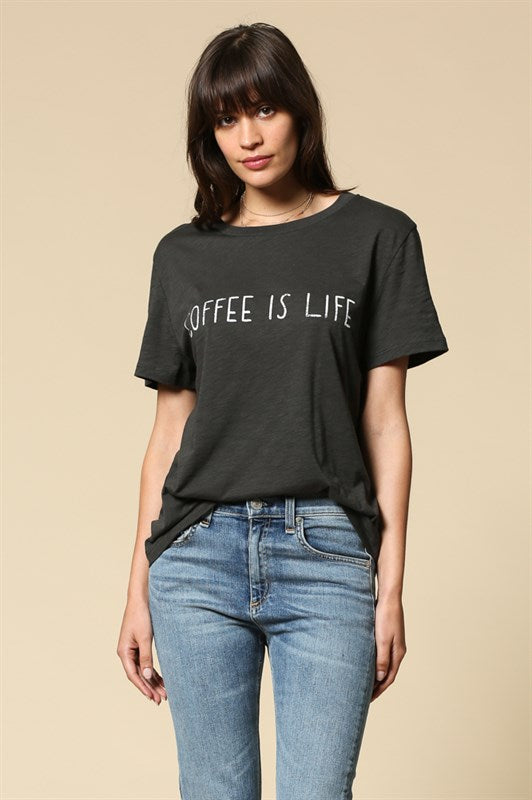 Coffee Is Life Tee Charcoal