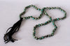 Compressed Turquoise Pearl Knotted Leather Tassel Necklace*