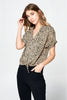 Leopard Button Top