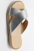 Silver Metallic Cross Sandal