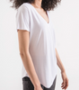 The Luxe Modal White V-Neck Tee