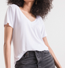 The Luxe Modal White V-Neck Tee