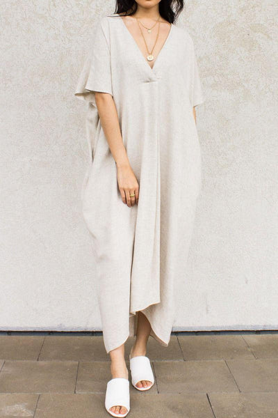 Natural Linen Maxi Dress