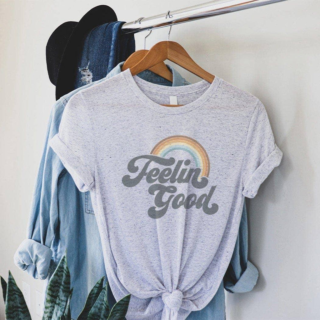 White Fleck Feelin' Good Graphic Tee