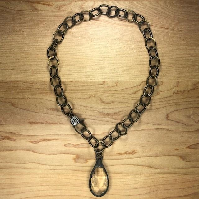Brass Crystal Pendant