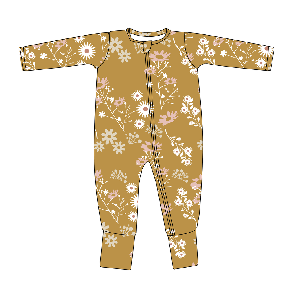 Mustard Floral Convertible Pajama