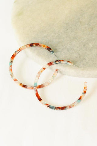 Lizzie Funky Tortoise Acrylic Hoop Earring
