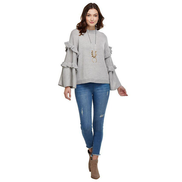 Ramsey Grey Ruffle Sweater