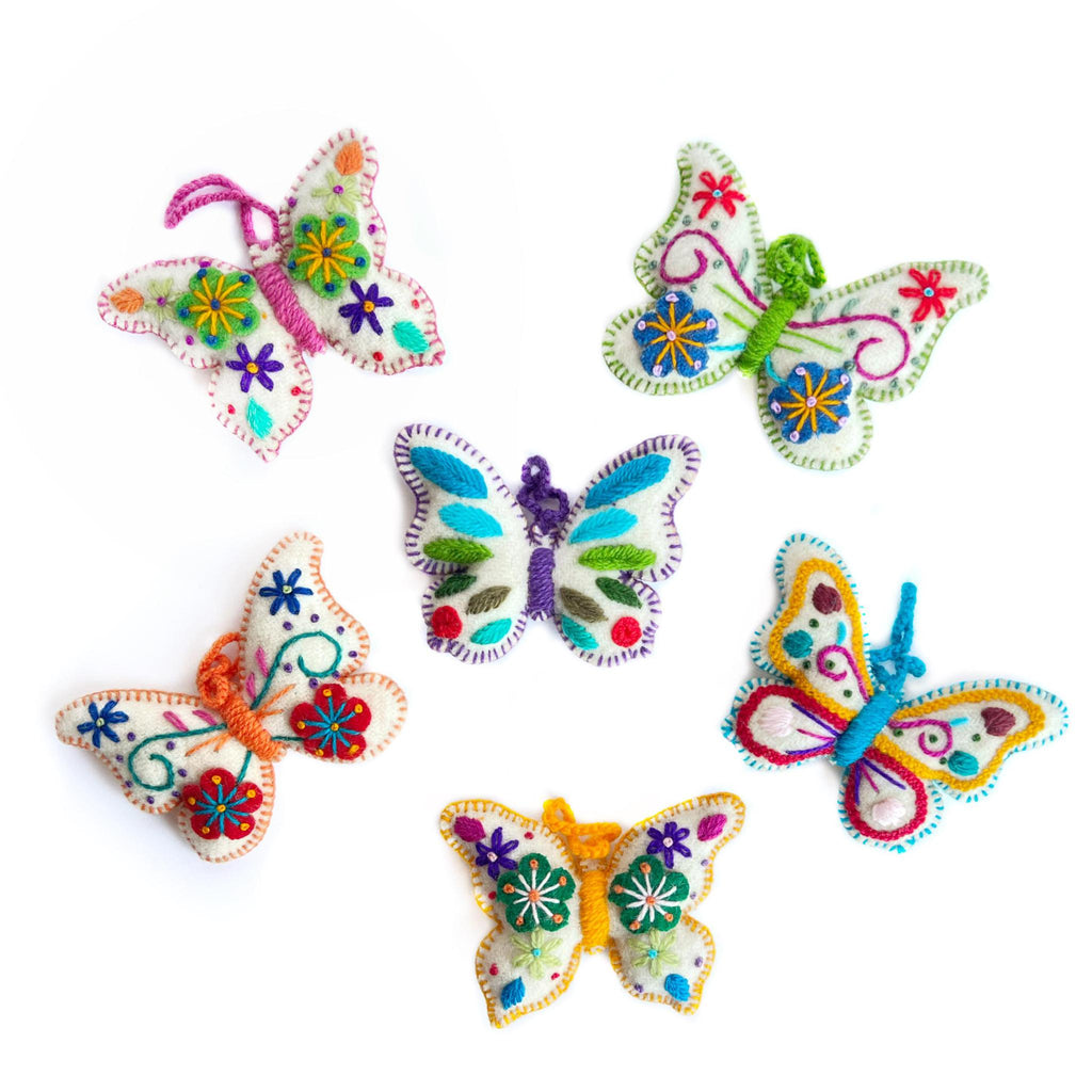 White Butterfly Ornament