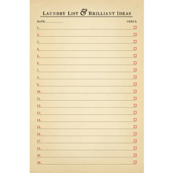 Laundry List Notepad
