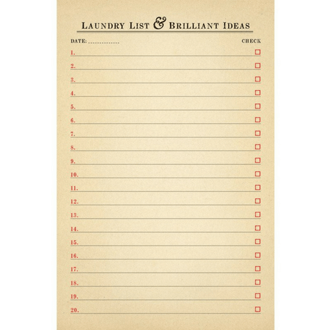 Laundry List Notepad