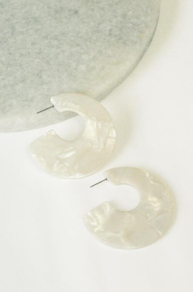 Clara Wide Shell Hoop Earring