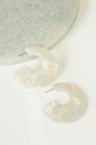 Clara Wide Shell Hoop Earring
