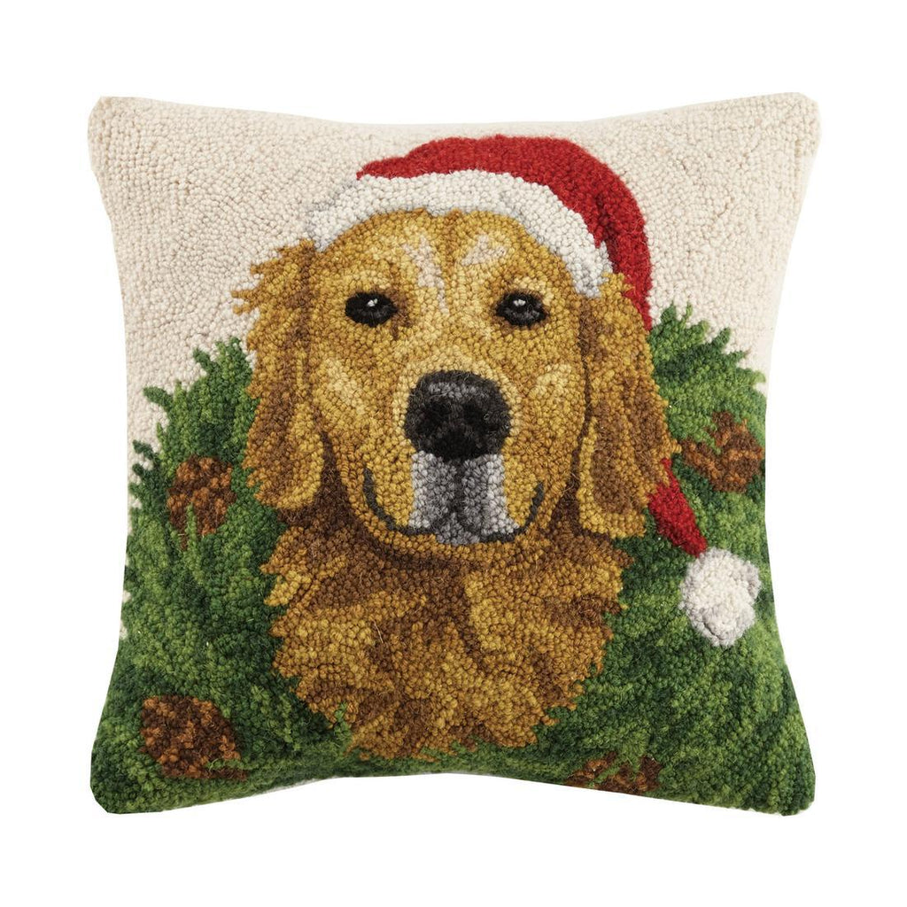 Golden Retriever Christmas Pillow