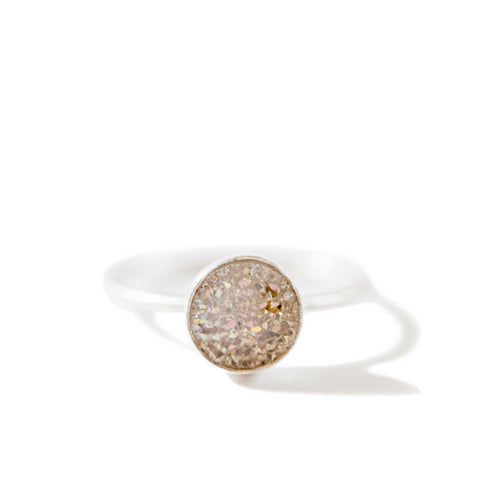 White Druzy Ring