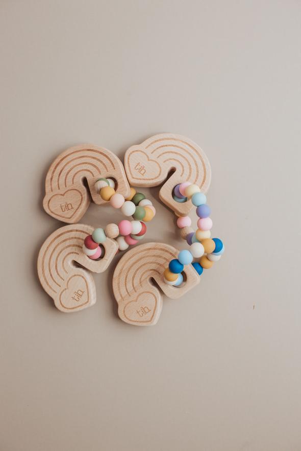 Rainbow Teething Rattle