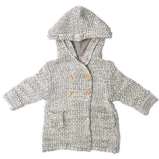 Grey Crochet Hoodie