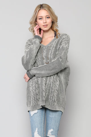 Cute in Cable Knit Sweater
