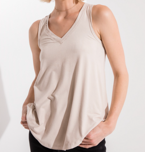 The Ivory Suede Swing Tank
