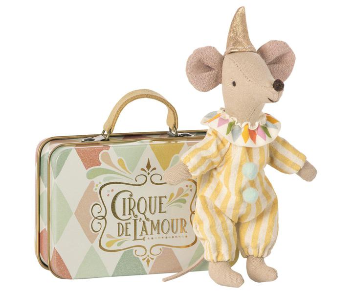 Clown Mouse in Suitcase
