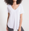 The Luxe Modal White V-Neck Tee