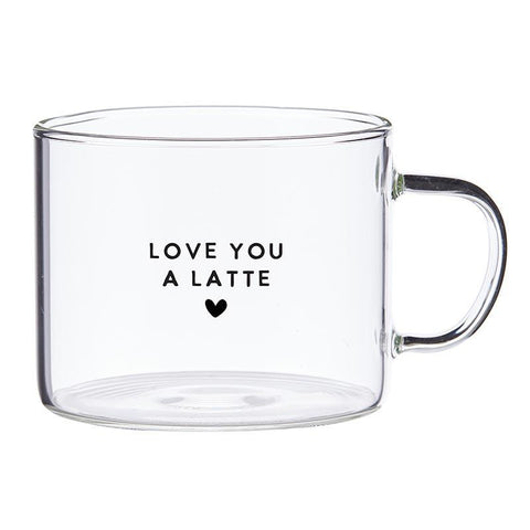 Love You A Latte Glass Mug