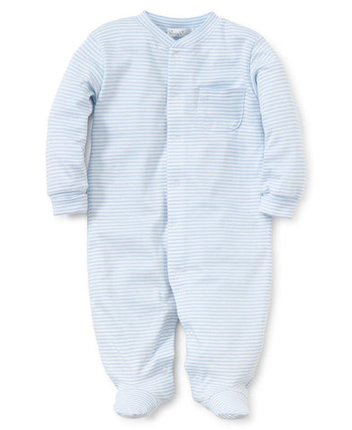 Blue Simple Stripes Footie