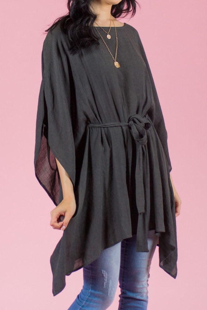 Charcoal Tie Top